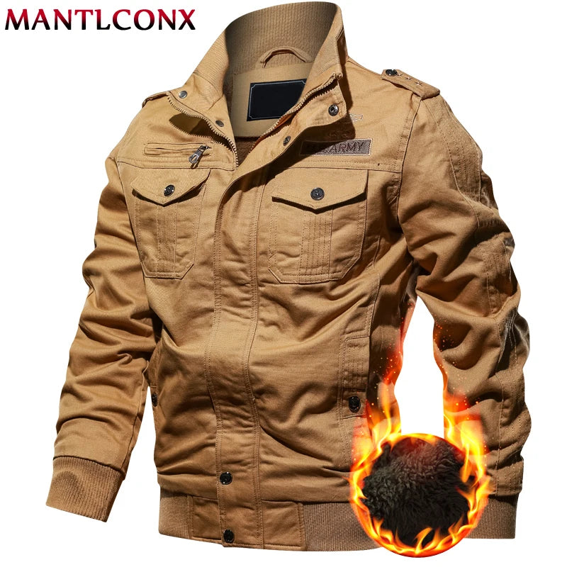 6XL Military Jacket Men Winter Thick Thermal Coat Army Pilot Jackets Air Force Cargo Jacket Windbreaker Men Pakas Male