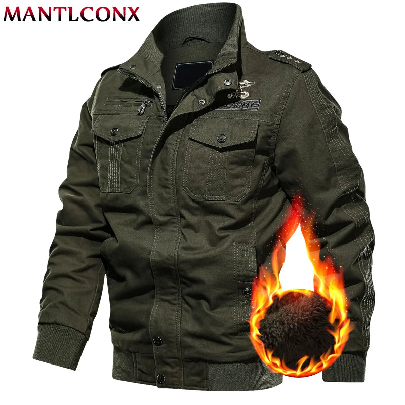 6XL Military Jacket Men Winter Thick Thermal Coat Army Pilot Jackets Air Force Cargo Jacket Windbreaker Men Pakas Male