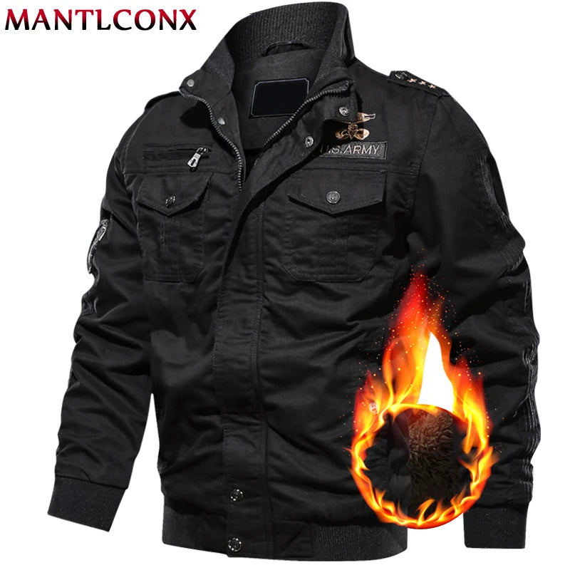 6XL Military Jacket Men Winter Thick Thermal Coat Army Pilot Jackets Air Force Cargo Jacket Windbreaker Men Pakas Male